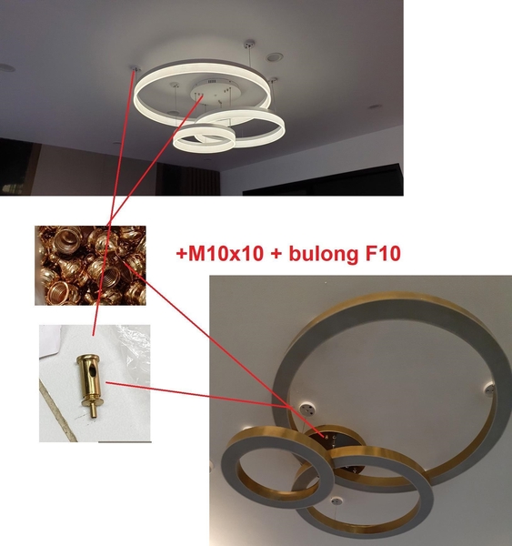 Đèn thả 212K, (KTD) 1 vòng, màu trắng tán quang 1 mặt, ánh sáng 3 chế độ, DKTX, KT(mm): 400